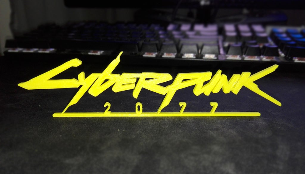  Cyberpunk 2077 logosu Organik Plastik Dekoratif Aksesuar Masaüstü