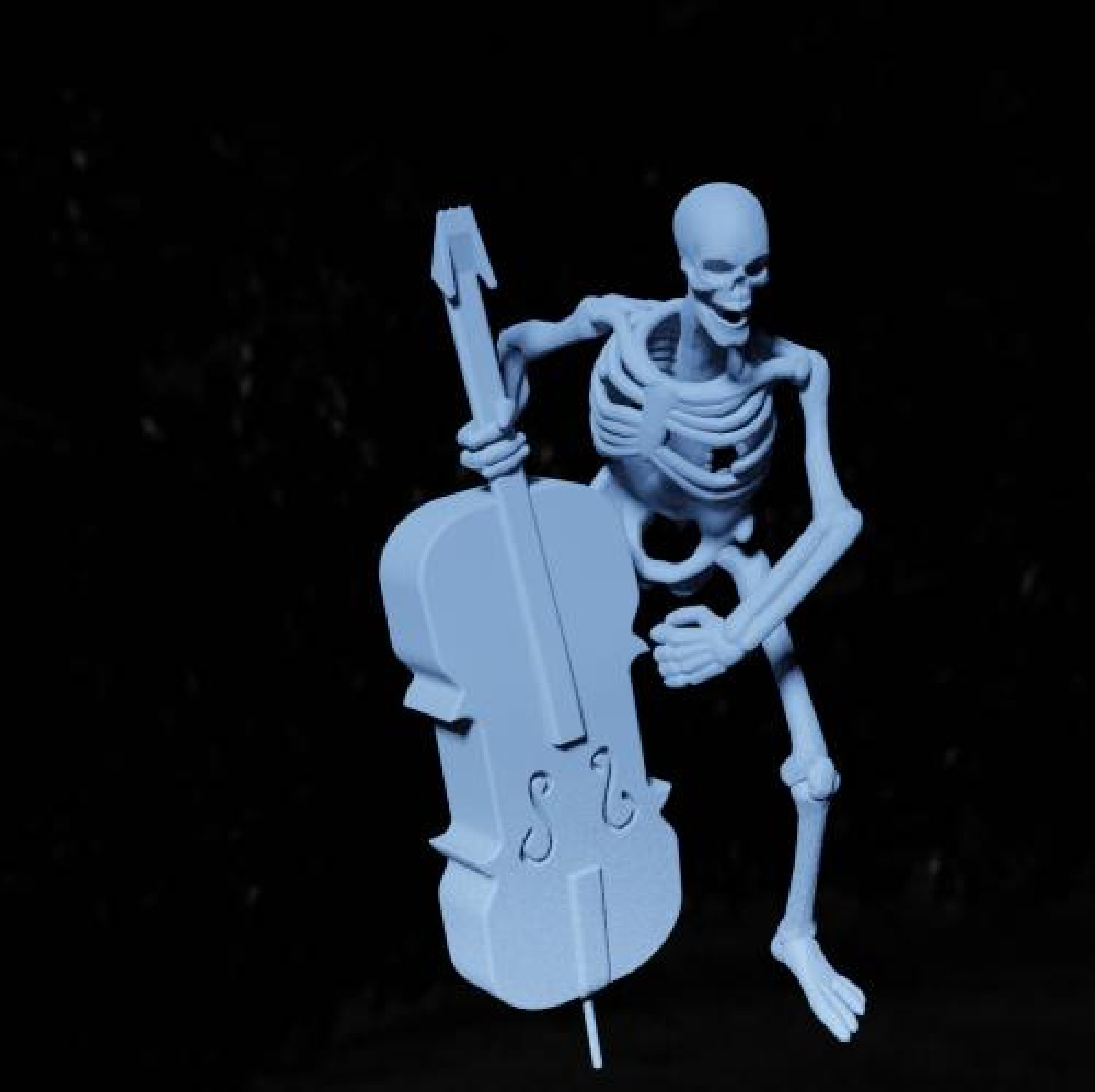  Cello Skeleton Minyatür Plastik Aparat
